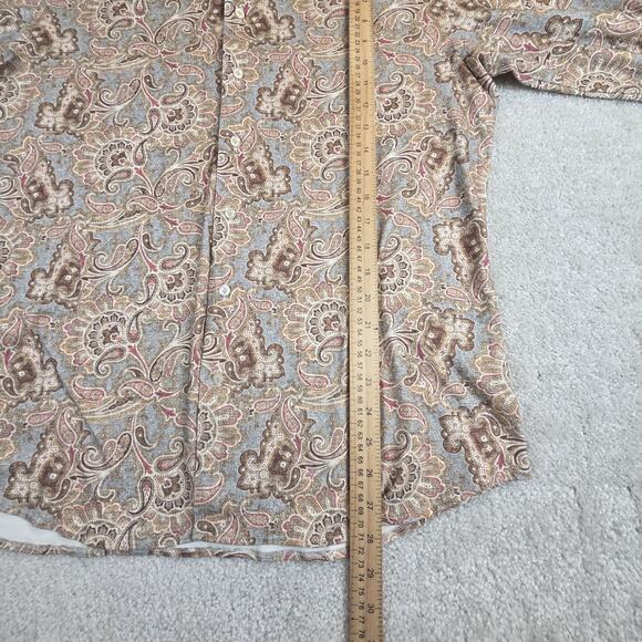 Emanuel Berg Modern Fit Mens Byron Dress Shirt L /XL Paisley Soft Stretch - Picture 8 of 9